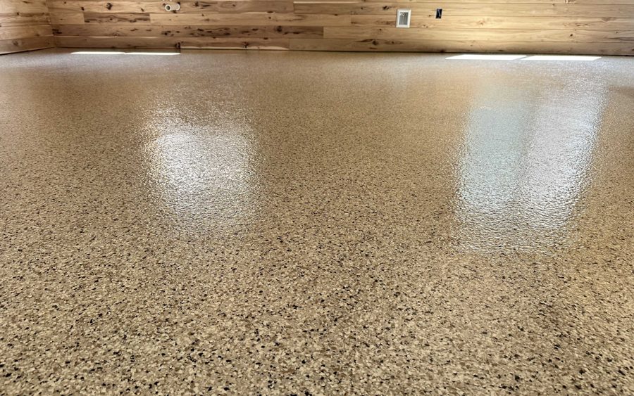 MavTop EFB epoxy flake broadcast floor installed