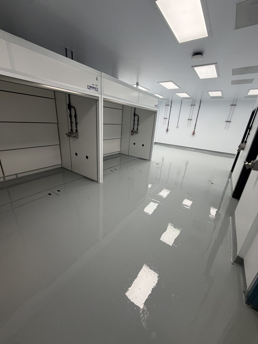 MavCoat ESD static-dissipative floor, electronics lab — after installation