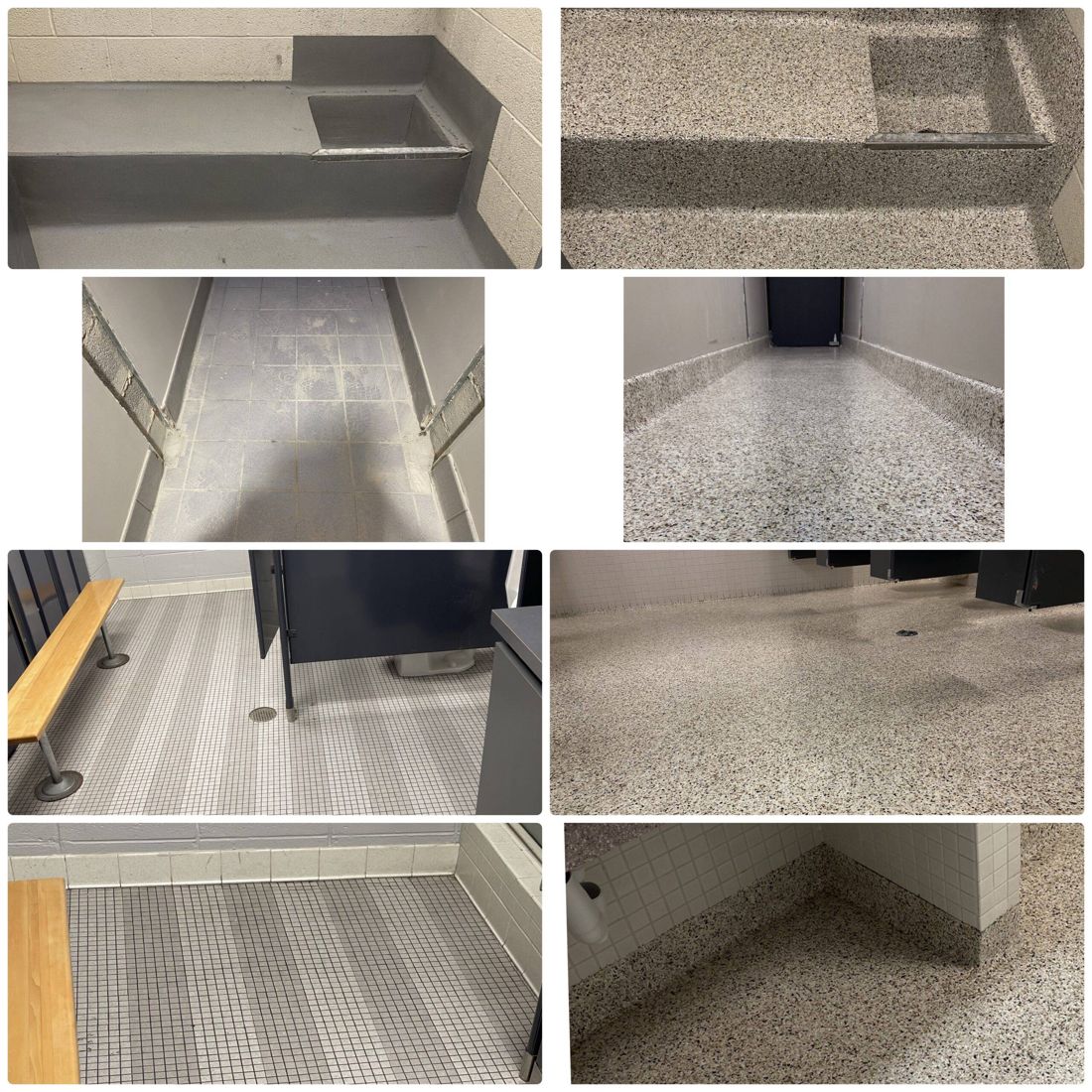 Over-Tile Install - Washrooms and Halls