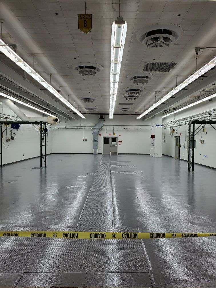 Finished coated floor, battery storage facility, automotive plant — after installation